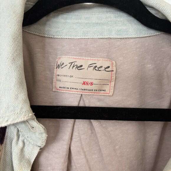 Free People Boho Knit Denim Jacket - Picture 4 of 7